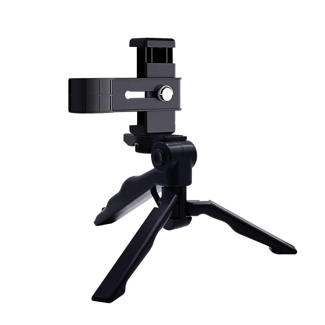 AMZER Foldable Tripod With Smartphone Fixing Clamp 1/4 inch Holder Bra