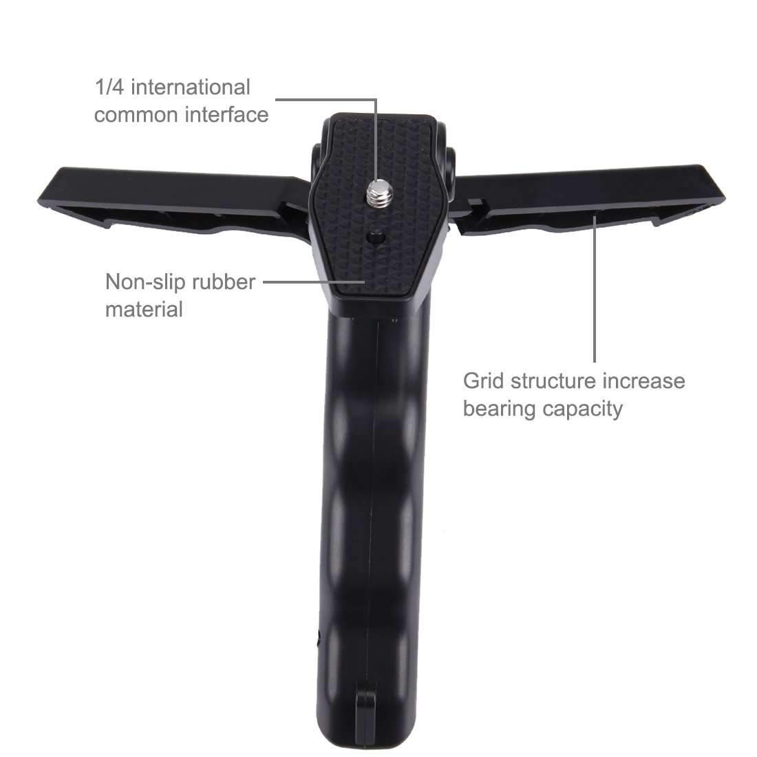 AMZER Foldable Tripod With Smartphone Fixing Clamp 1/4 inch Holder Bra