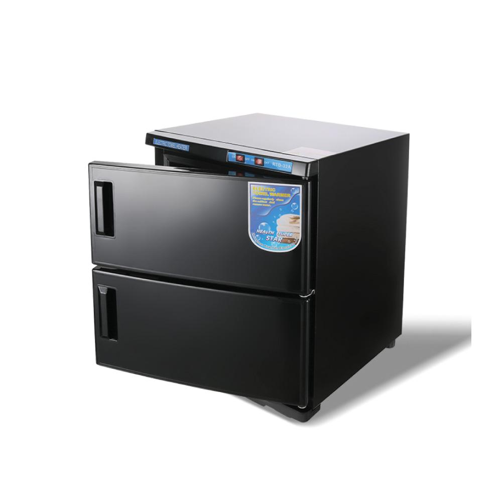 32L Black UV Electric Towel Warmer Steriliser Cabinet Beauty Spa Heat