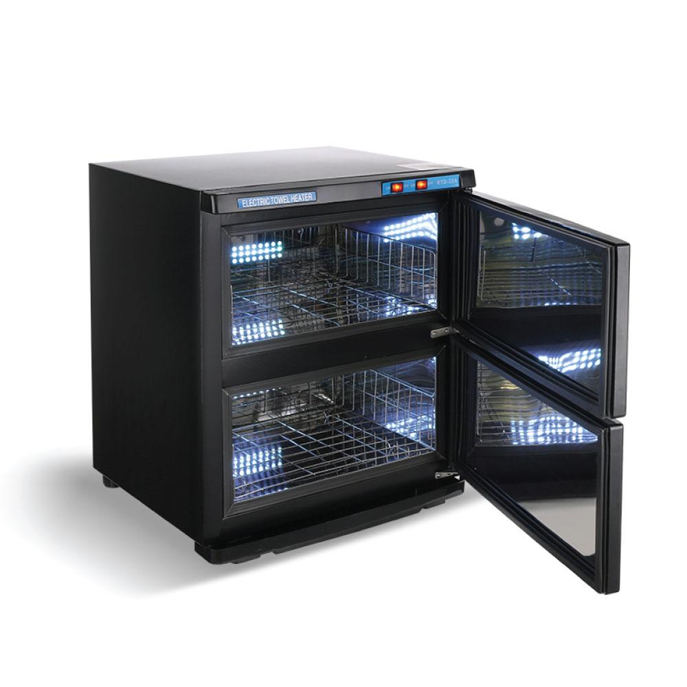 32L Black UV Electric Towel Warmer Steriliser Cabinet Beauty Spa Heat