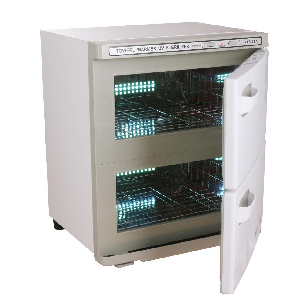36L White UV Electric Towel Warmer Steriliser Cabinet Beauty Spa Heat