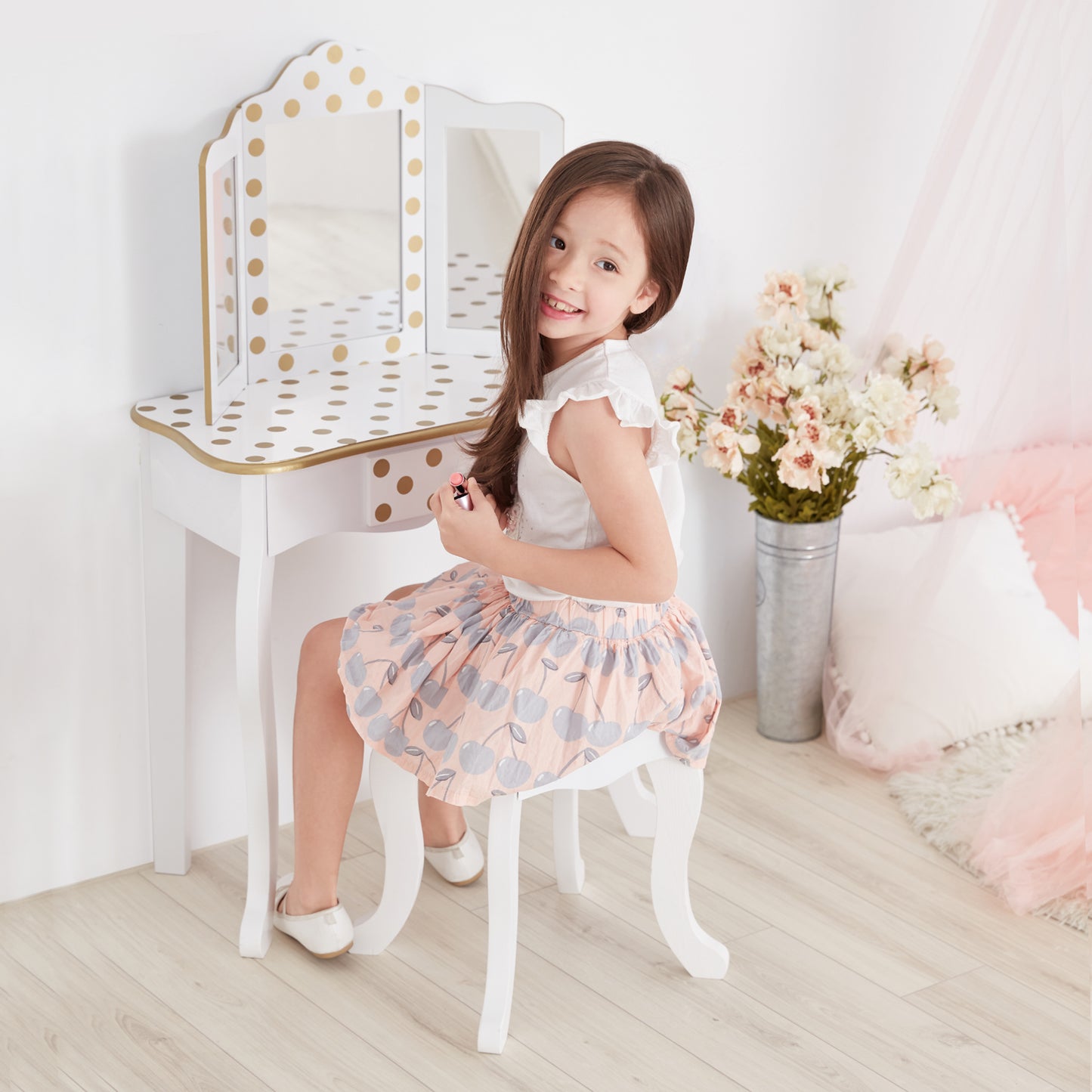 Fantasy Fields Kids White Wooden Vanity Set