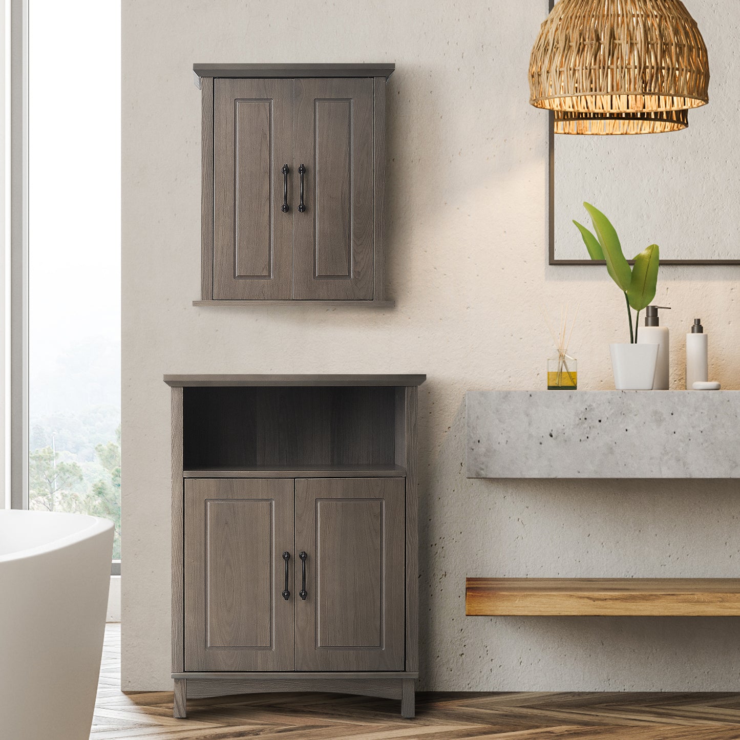 Teamson Home Russell Wooden Bathroom Standing Unit