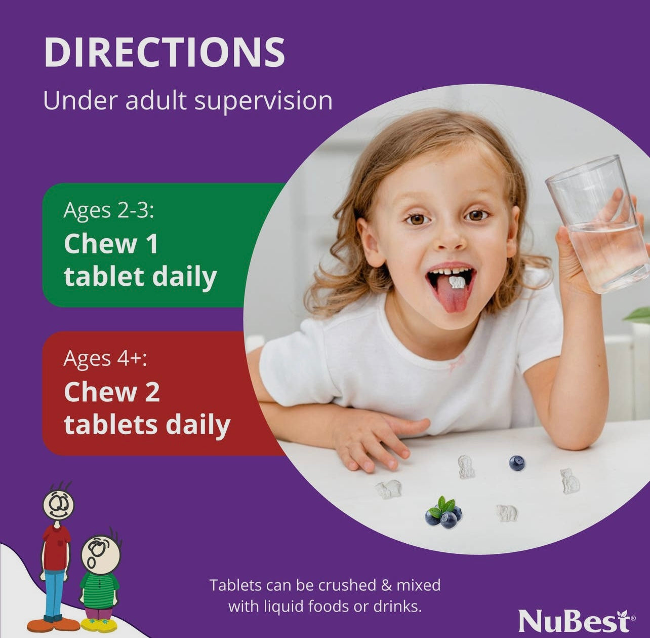 Nubest Tall Kids - 60 Chewable Multivitamin Tablets