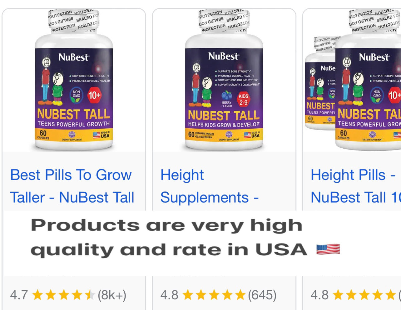 Nubest Tall Kids - 60 Chewable Multivitamin Tablets