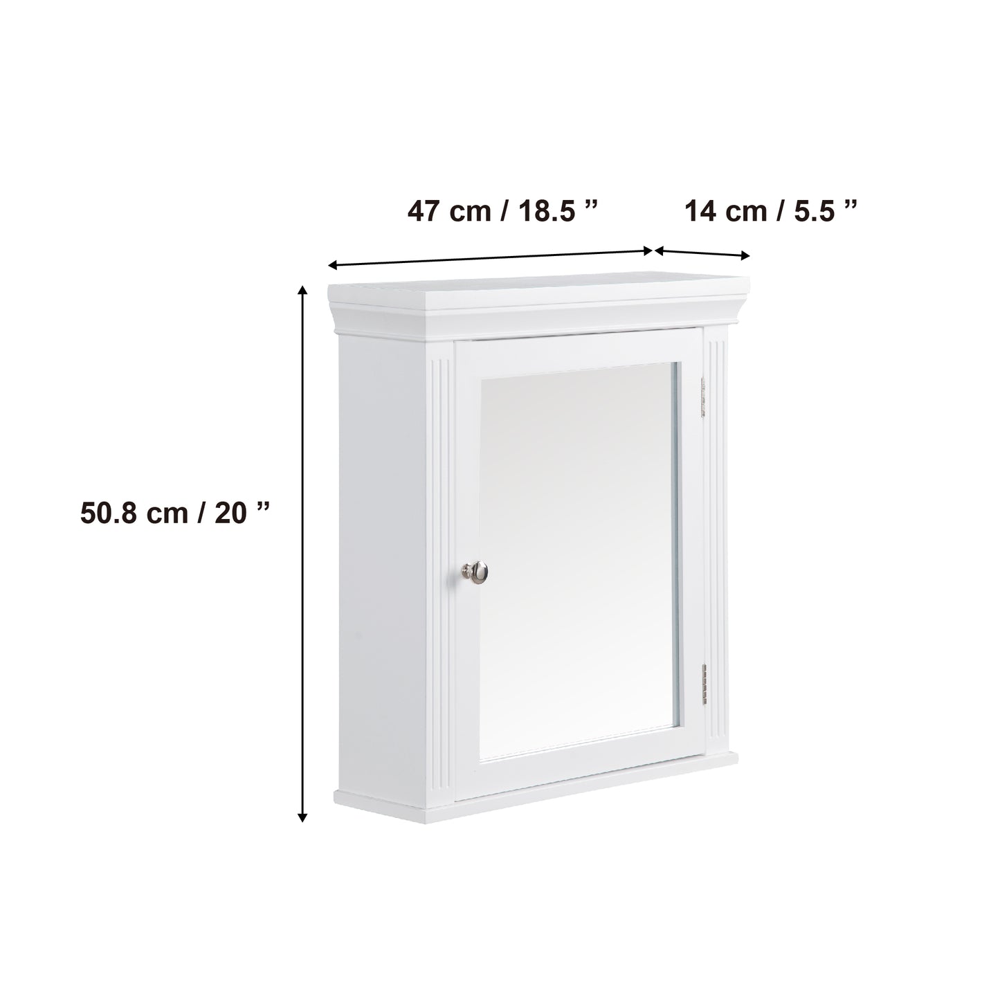 Teamson Home Wooden Bathroom Wall Mirrored Cabinet
