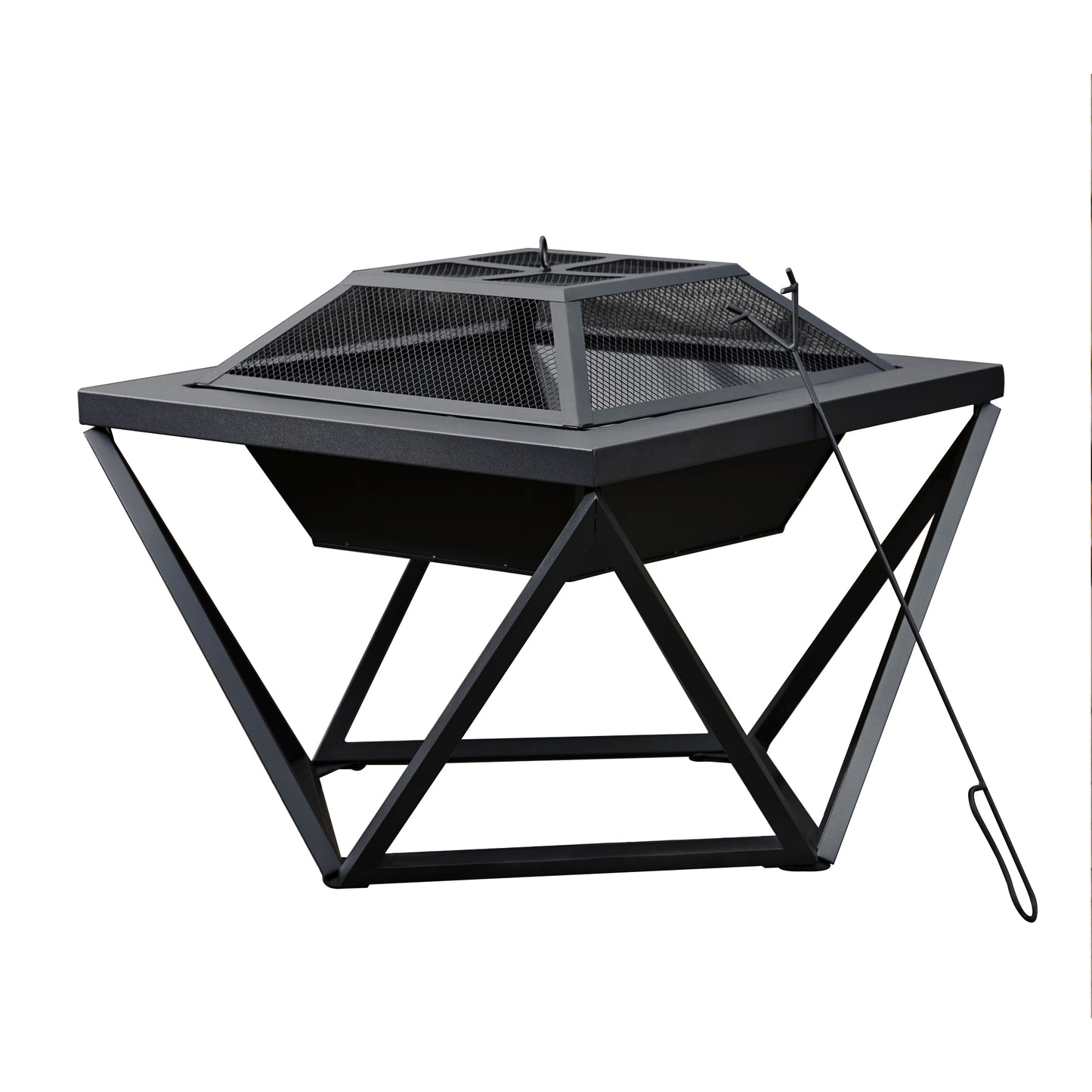 Teamson Home Metal Wood Burning Fire Pit Geometric