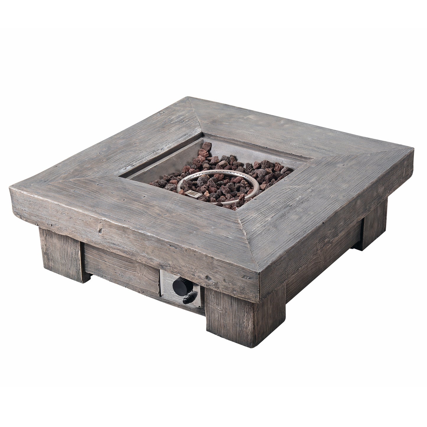 Teamson Home Garden Wood Effect Gas Fire Pit Table