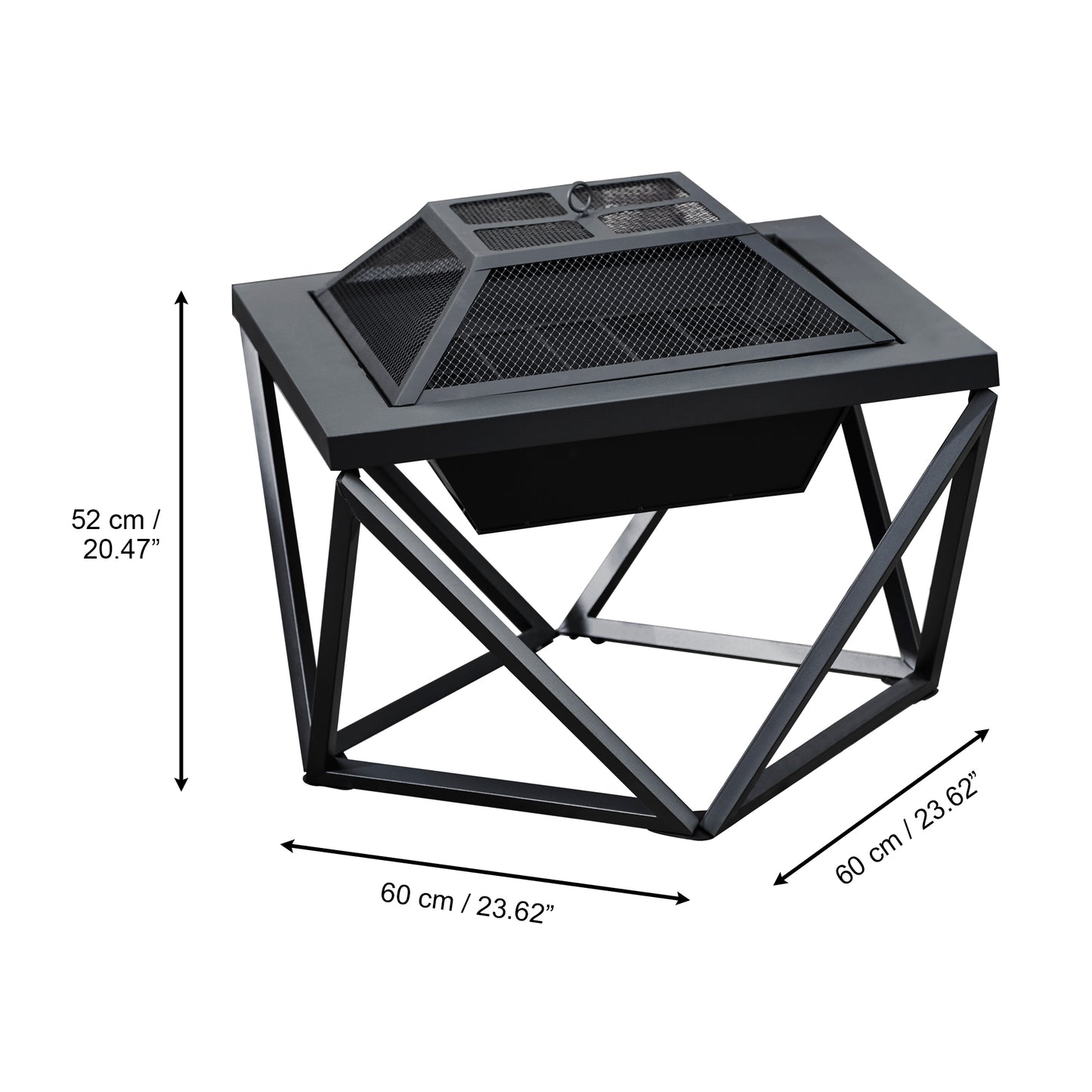 Teamson Home Metal Wood Burning Fire Pit Geometric