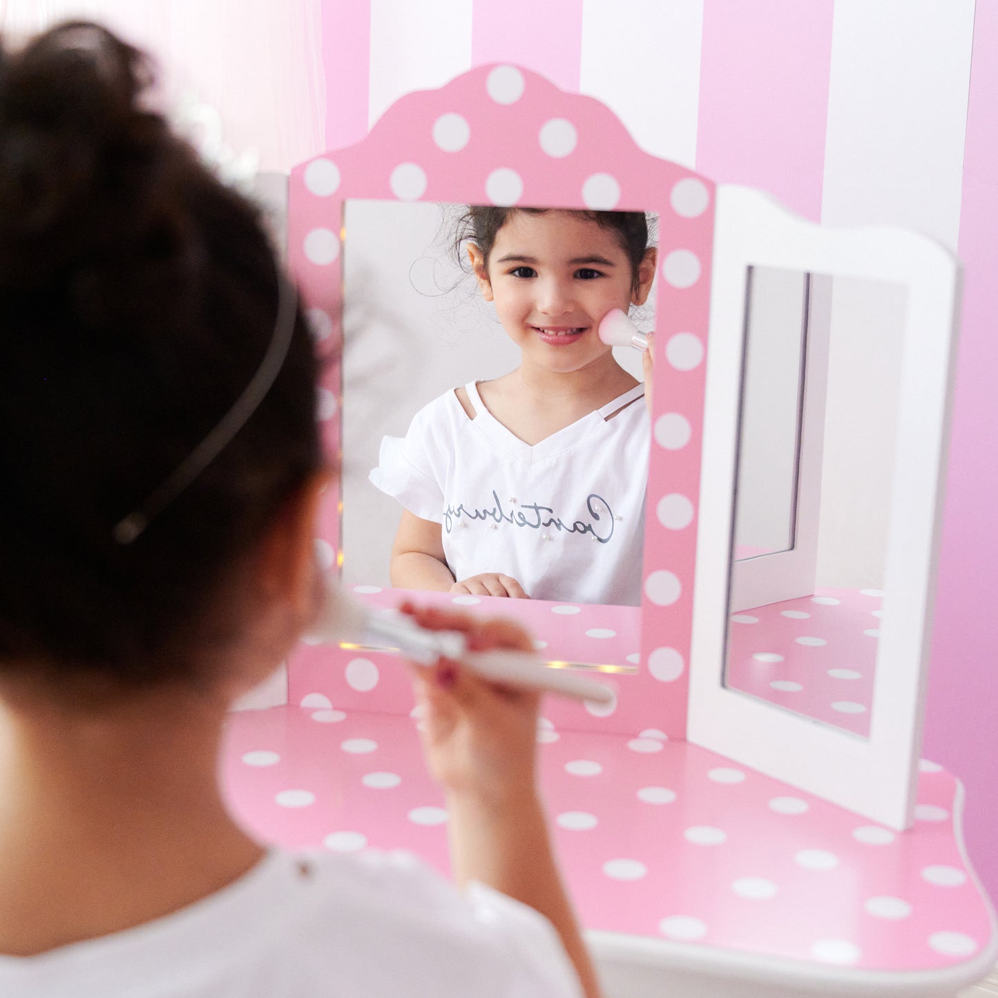 Fantasy Fields Kids Vanity Set with Stool & Lights