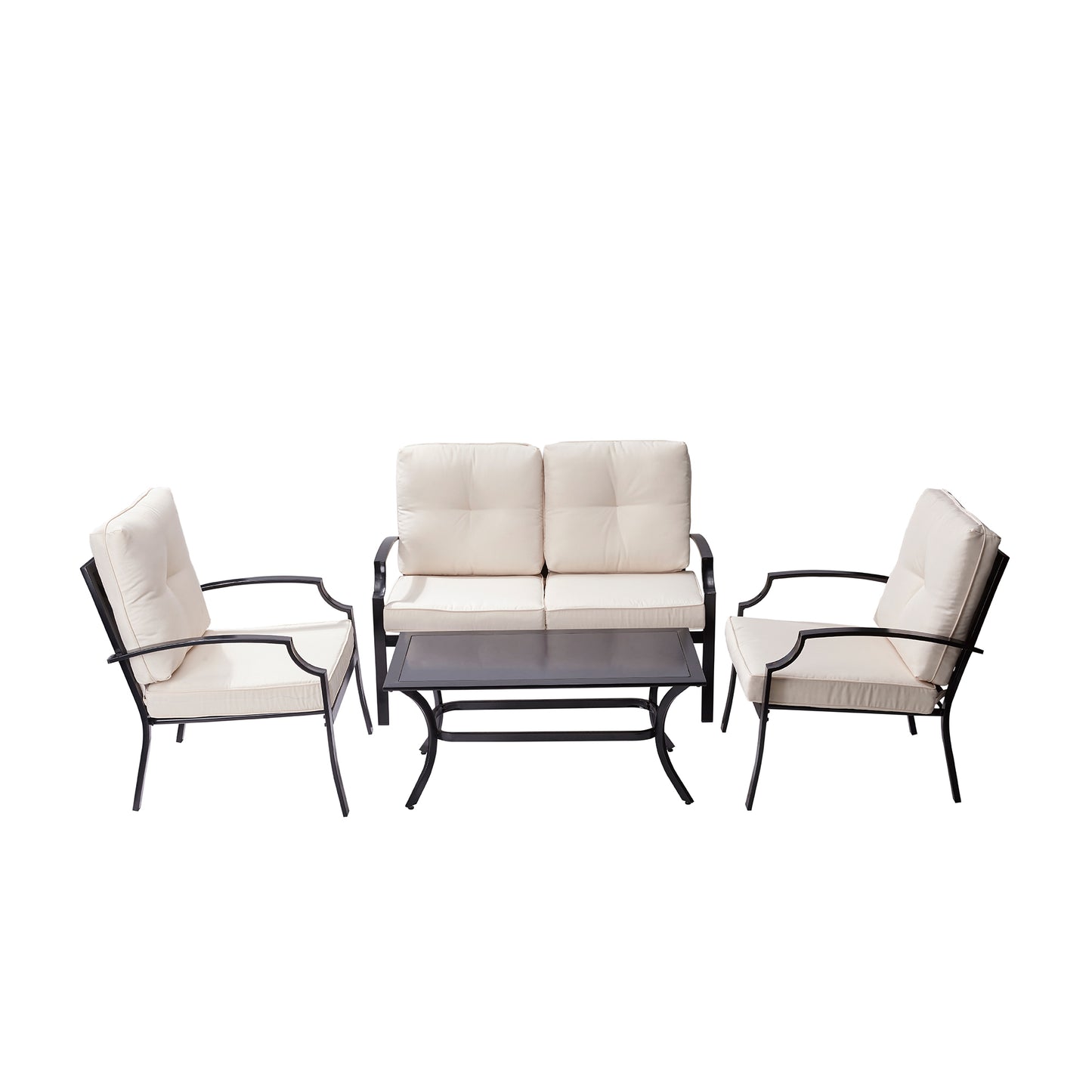 Bộ bàn ghế sân vườn bằng kim loại 4 chiếc Teamson Home
