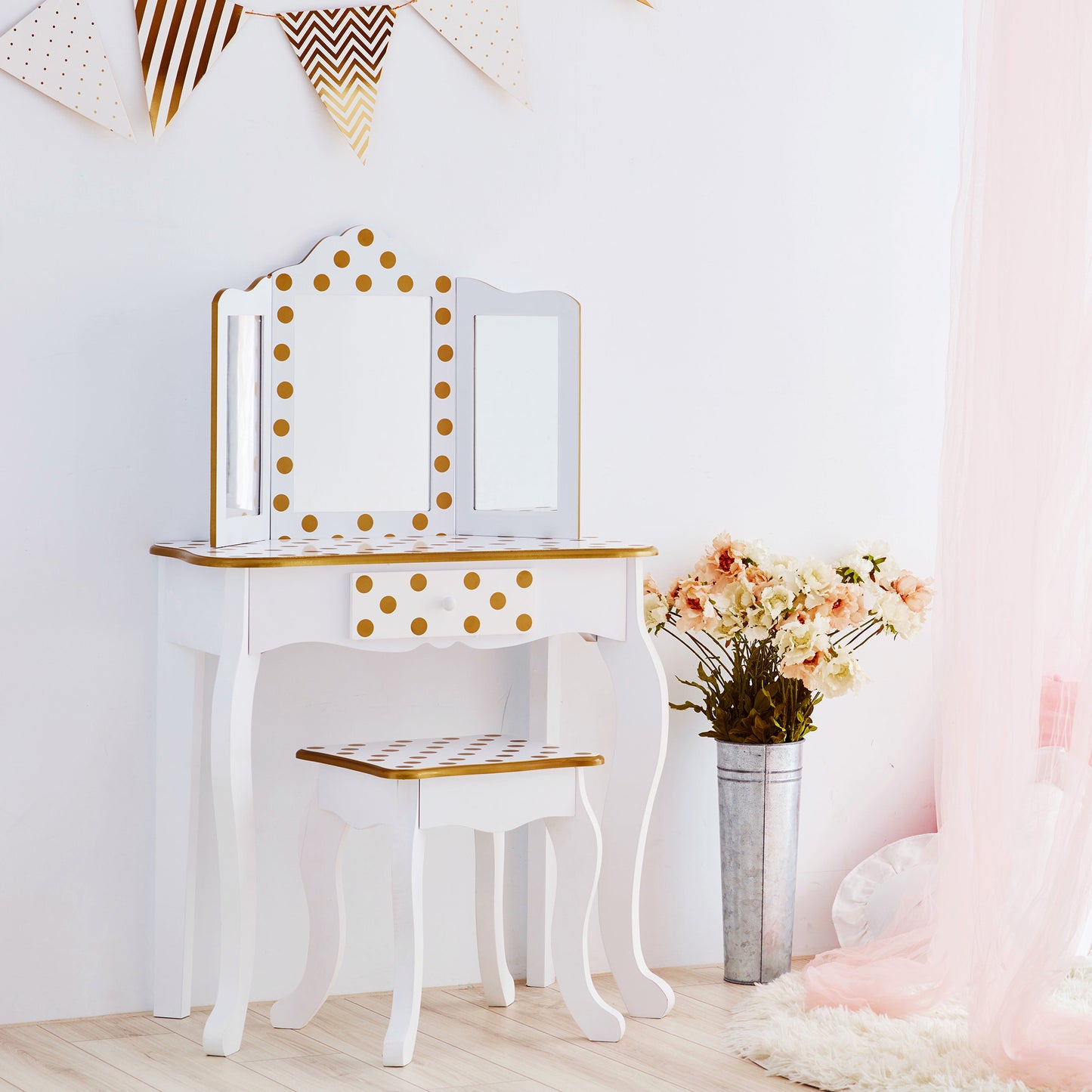 Fantasy Fields Kids White Wooden Vanity Set