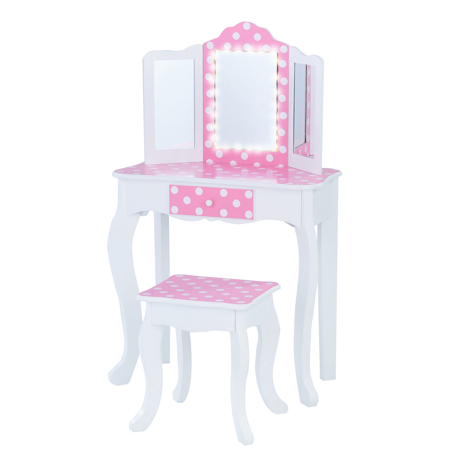 Fantasy Fields Kids Vanity Set with Stool & Lights