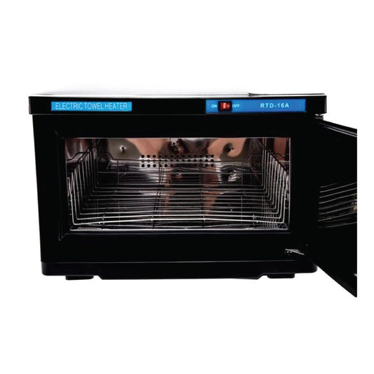 16L Black UV Electric Towel Warmer Steriliser Cabinet Beauty Spa Heat
