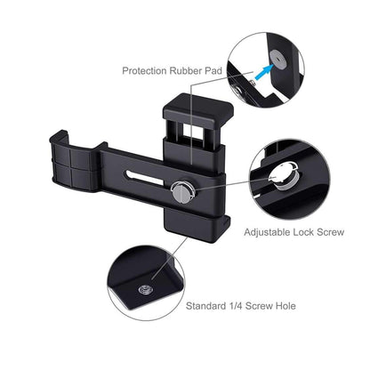 AMZER Foldable Tripod With Smartphone Fixing Clamp 1/4 inch Holder Bra