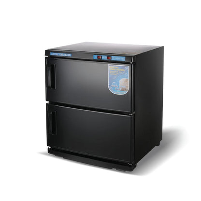 32L Black UV Electric Towel Warmer Steriliser Cabinet Beauty Spa Heat