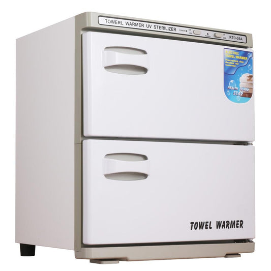 36L White UV Electric Towel Warmer Steriliser Cabinet Beauty Spa Heat