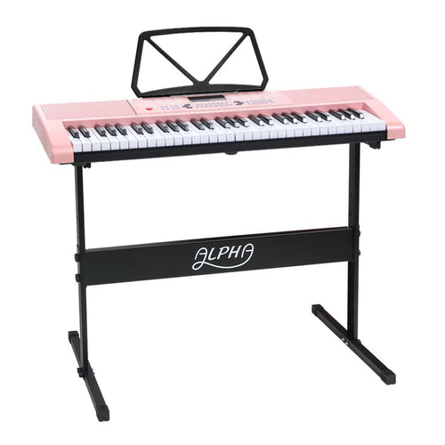 Alpha 61 Key Lighted Electronic Piano Keyboard LED Electric Holder