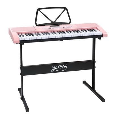 Alpha 61 Key Lighted Electronic Piano Keyboard LED Electric Holder