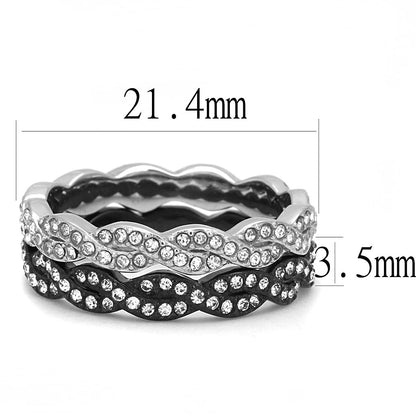 Women Stainless Steel Synthetic Crystal Rings