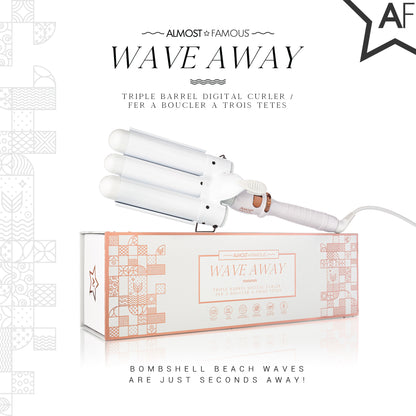 Dụng cụ uốn sóng ba thùng Wave Away với thùng gốm Tourmaline 