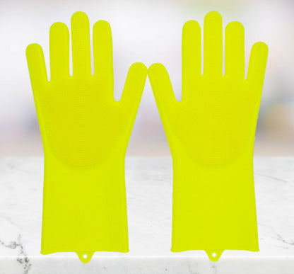 Guante Cepillo Lavado Guantes Silicona cocina Limpieza Fregado Guante 