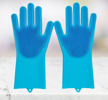 Guante Cepillo Lavado Guantes Silicona cocina Limpieza Fregado Guante 