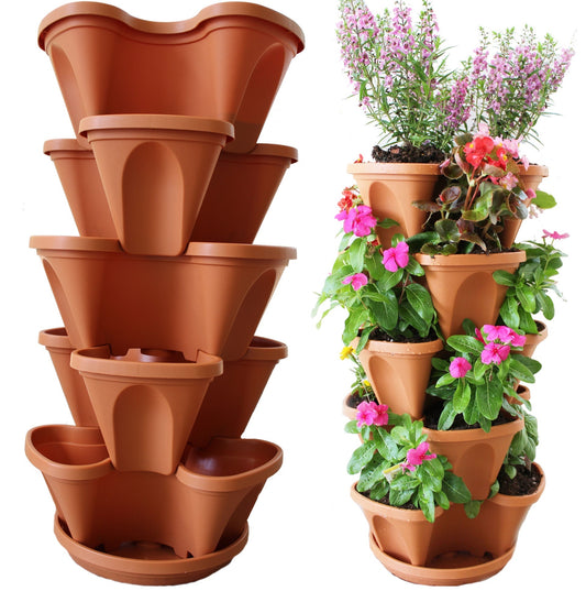 Macetas apilables de distribución de la naturaleza - 5 niveles