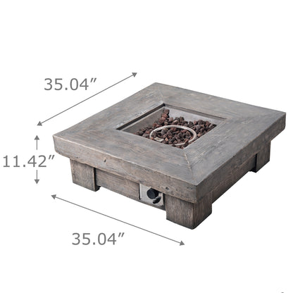 Teamson Home Garden Wood Effect Gas Fire Pit Table
