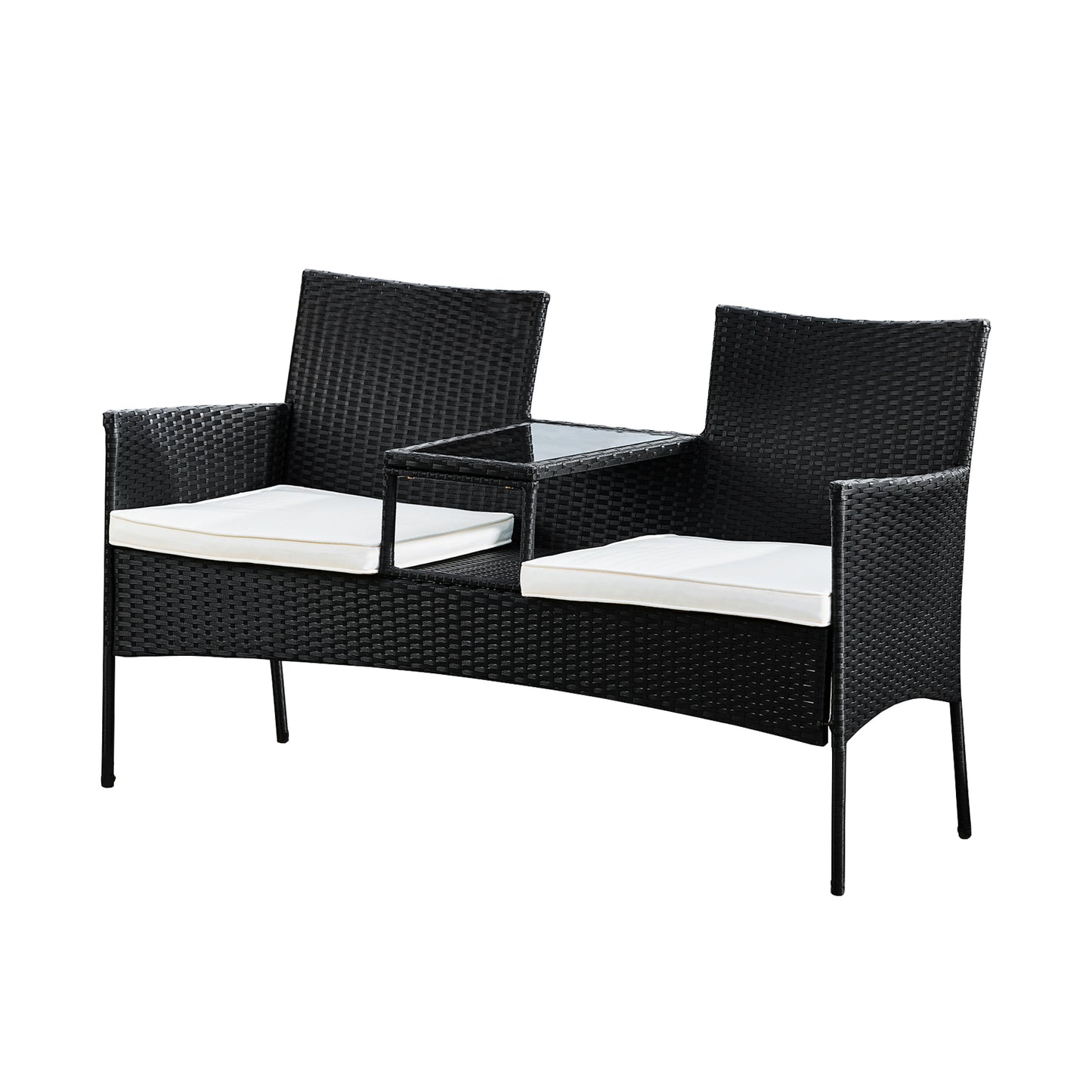 Teamson Home Rattan Garden Loveseat Furniture Set