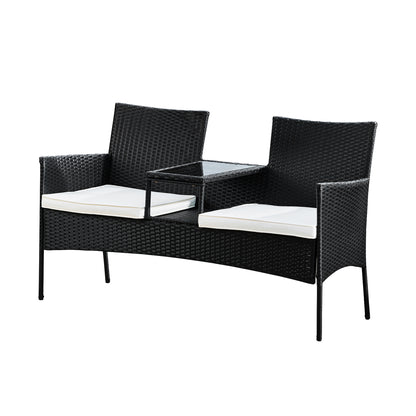 Teamson Home Rattan Garden Loveseat Furniture Set