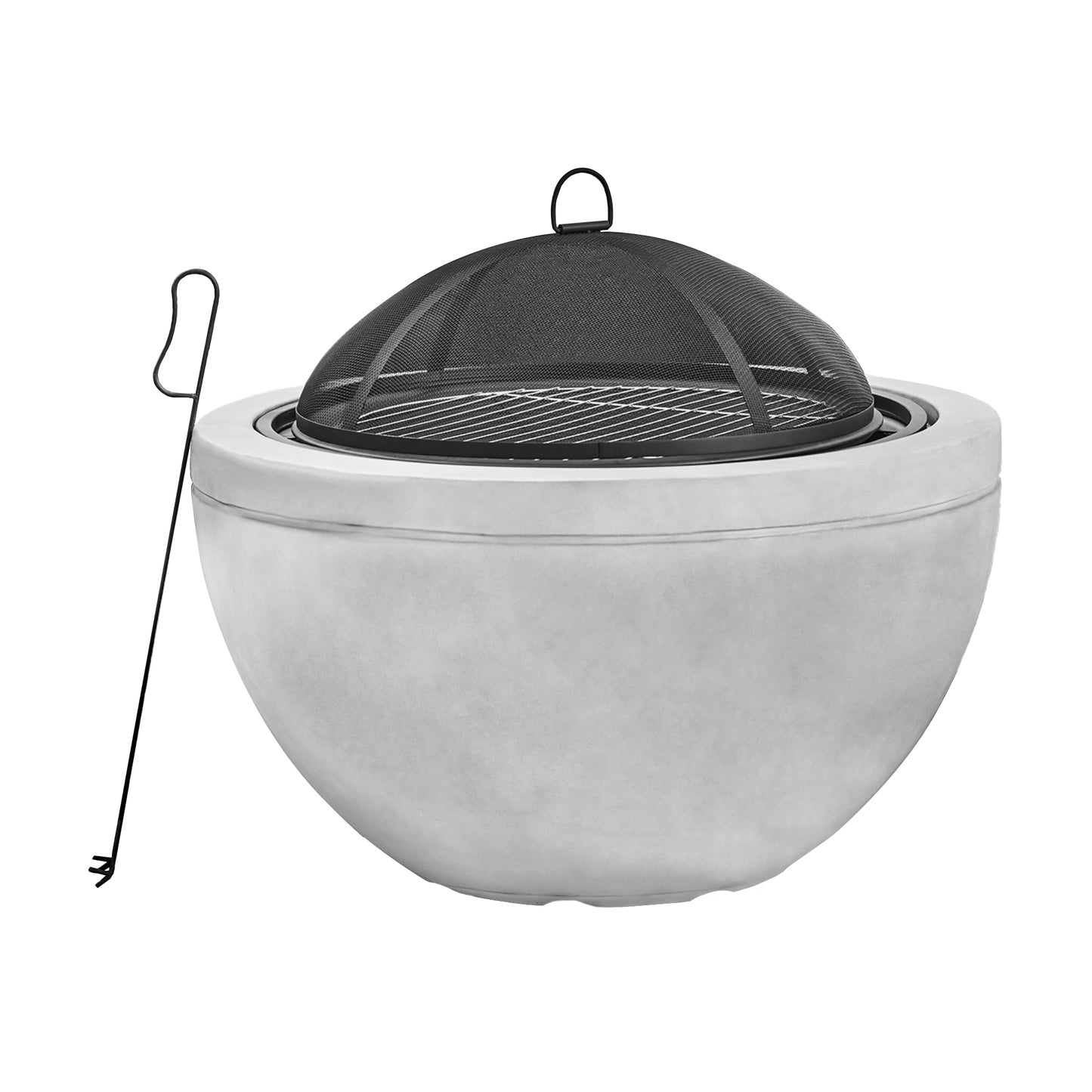 Teamson Home Garden Wood Burning Fire Pit & Lid