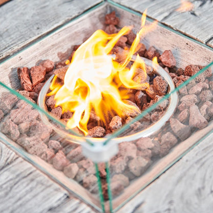 Teamson Home Outdoor Grey Rattan Gas Firepit Table