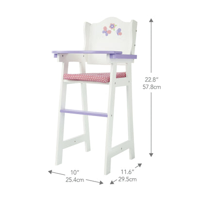 Olivia's Little World White Baby Doll High Chair