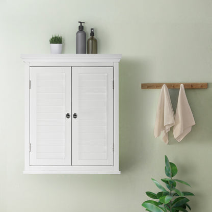 Teamson Home White Wooden Bathroom Wall Cabinet