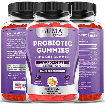 Luma Gut Gummies - Kẹo dẻo Probiotic giúp tiêu hóa trơn tru, đầy hơi &amp;