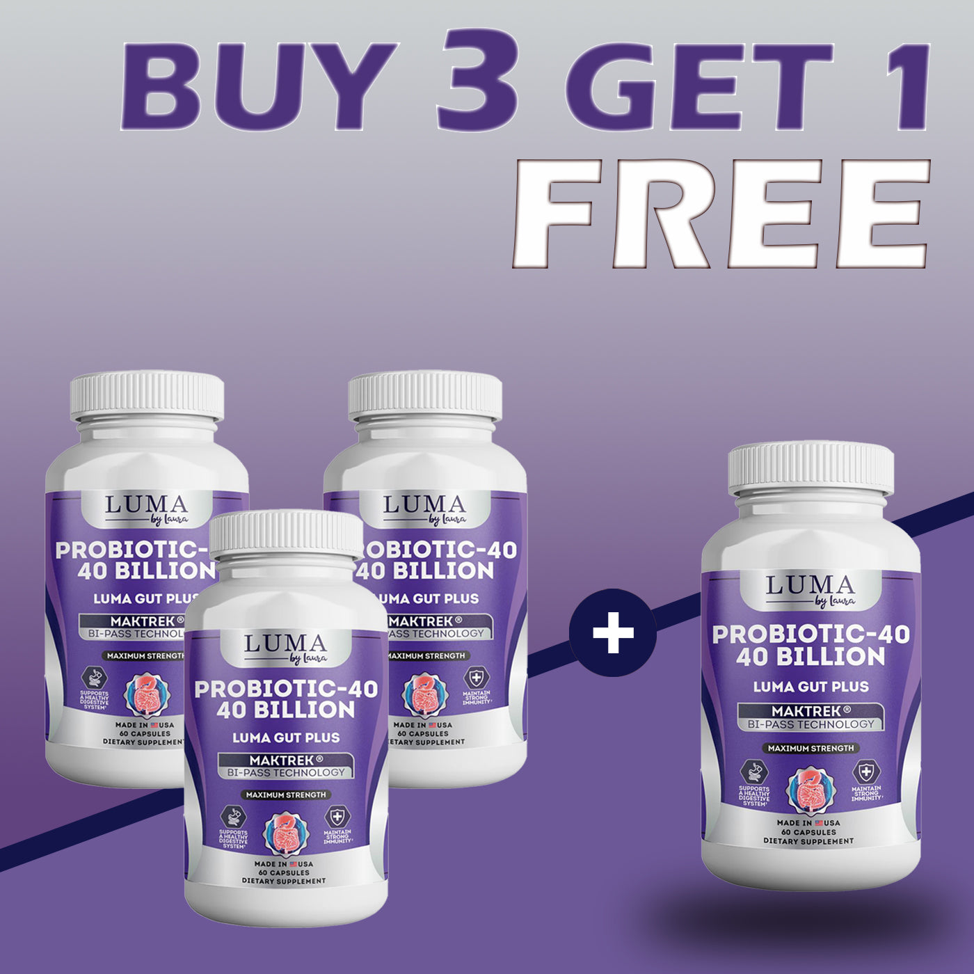 Luma Gut Plus - Probiotics dành cho Nam và Nữ để Chống Axit Dạ dày