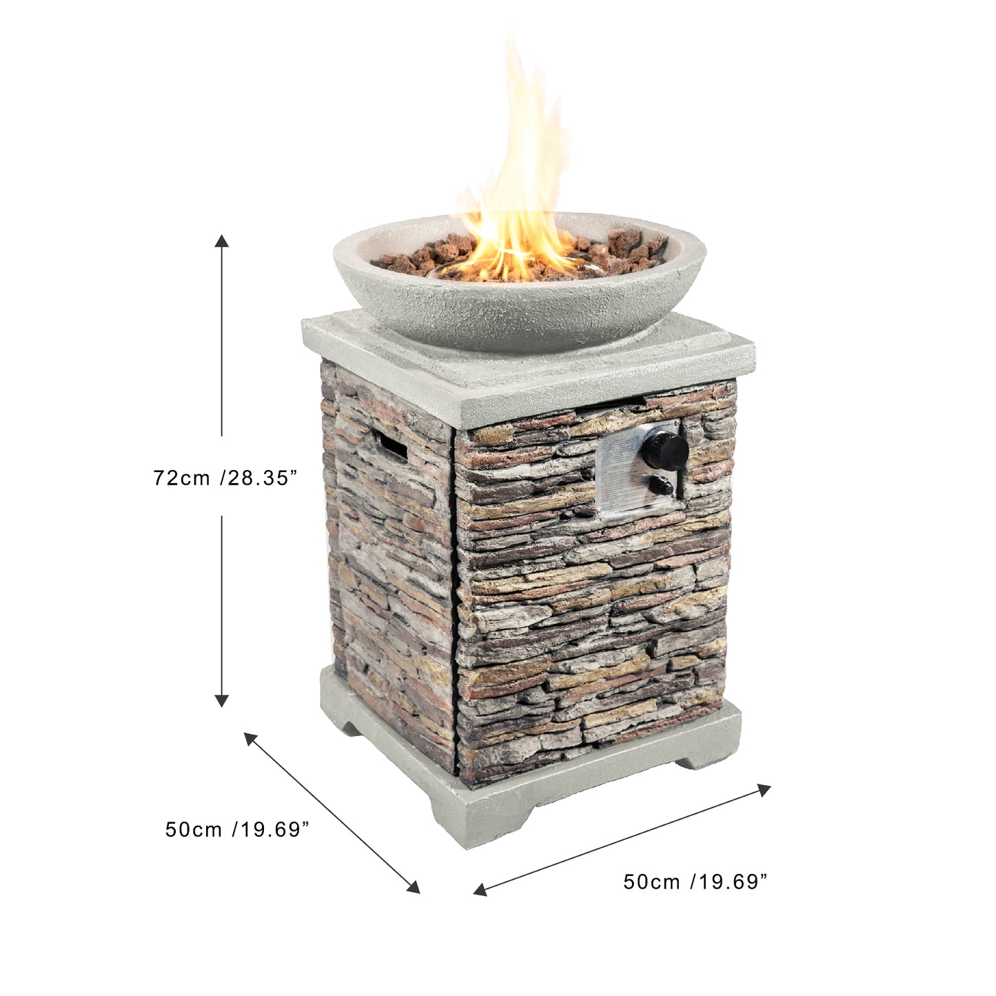 Teamson Home Stone Effect Outdoor Gas Fire Pit