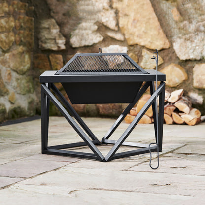 Teamson Home Metal Wood Burning Fire Pit Geometric