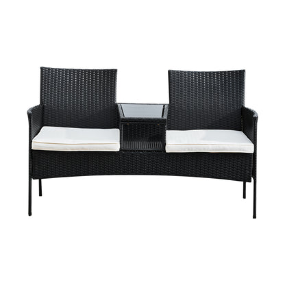 Teamson Home Rattan Garden Loveseat Furniture Set
