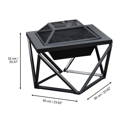 Teamson Home Metal Wood Burning Fire Pit Geometric