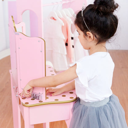 Fantasy Fields Kids Pink Wood Vanity Set & Lights