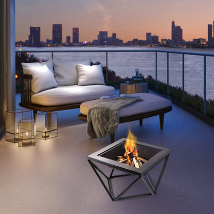 Teamson Home Metal Wood Burning Fire Pit Geometric