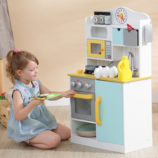 Teamson Kids 6 Pcs Blue Wooden Play Kitchen Set