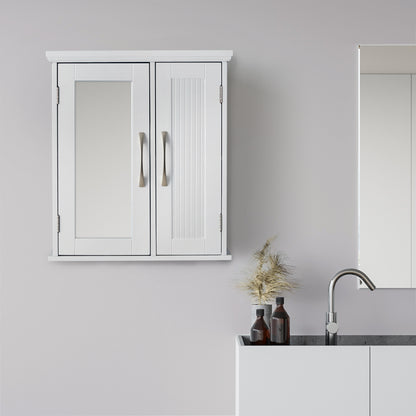 Teamson Home Wooden Bathroom Wall Mirrored Cabinet