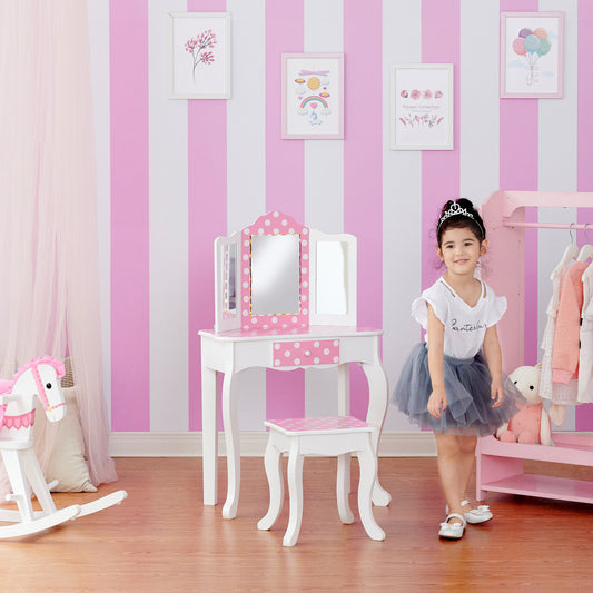 Fantasy Fields Kids Vanity Set with Stool & Lights