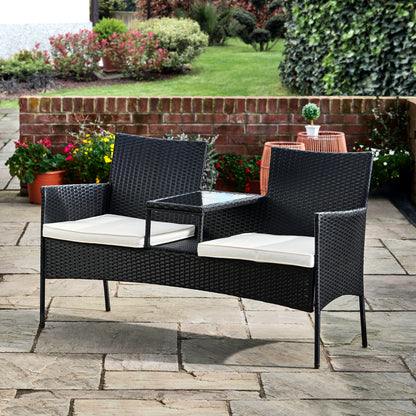 Teamson Home Rattan Garden Loveseat Furniture Set