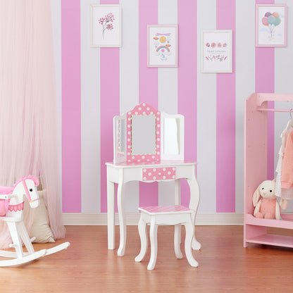 Fantasy Fields Kids Vanity Set with Stool & Lights