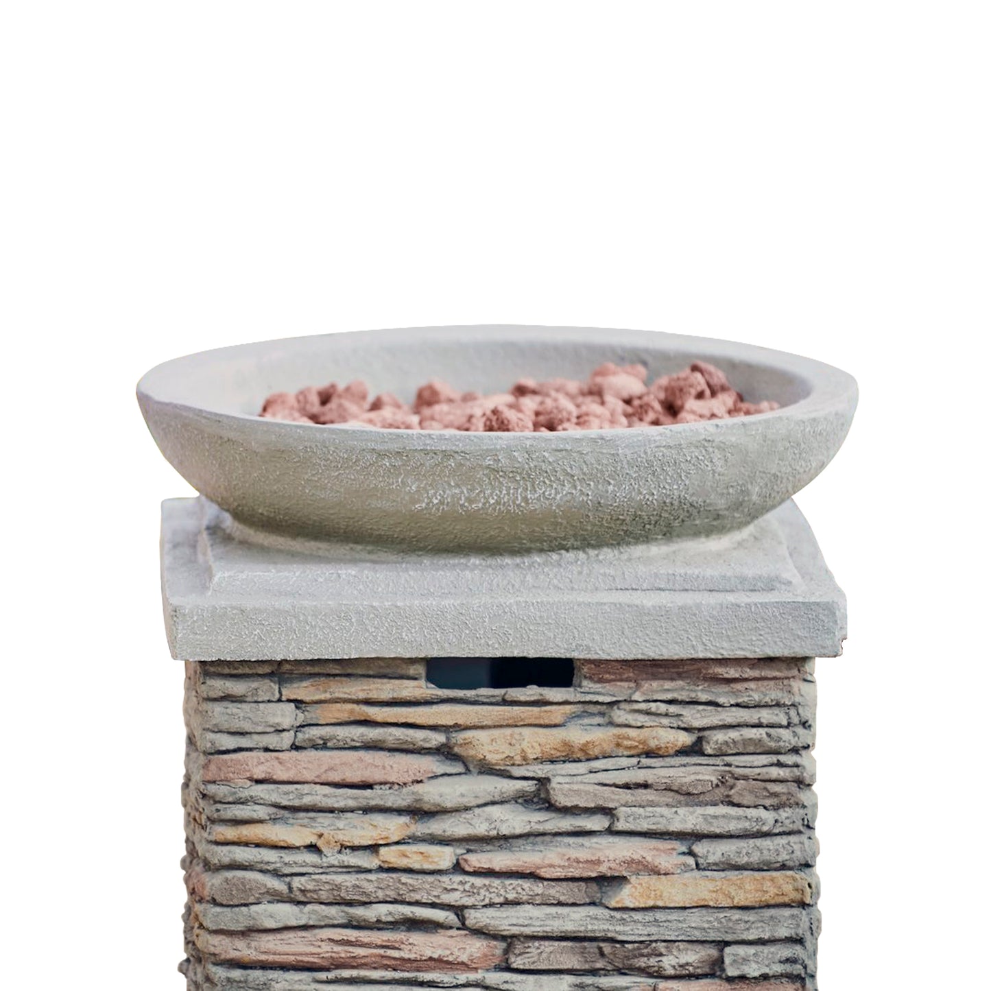 Teamson Home Stone Effect Outdoor Gas Fire Pit