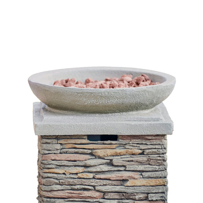 Teamson Home Stone Effect Outdoor Gas Fire Pit
